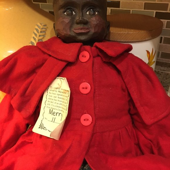 RARE-REPROD, Numbered Maynard Arnett Black/AFRICAN Wood Resin Doll #11/250